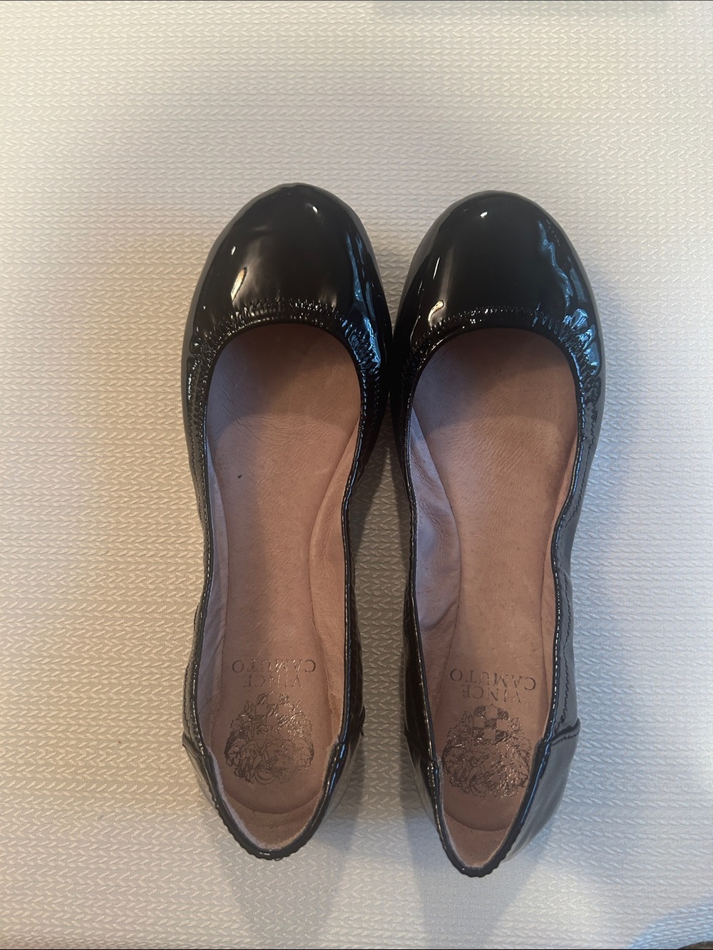 Vince Camuto Black Patent Leather Ballet Flats